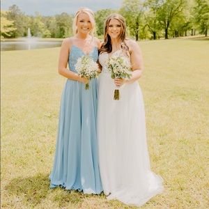 Azazie Dusty Blue Bridesmaids Dress Size A2